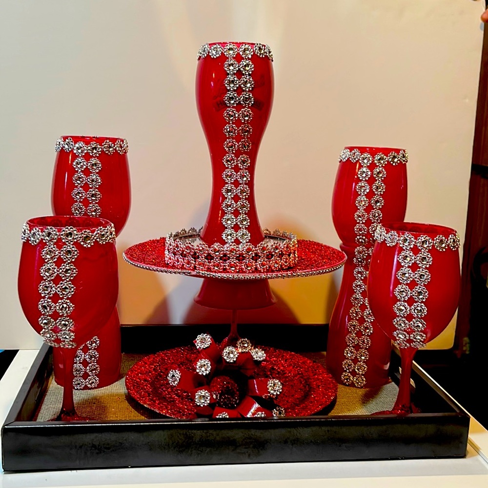 7 piece glass set